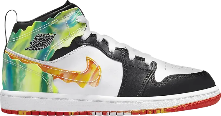 

Кроссовки Air Jordan 1 Mid SE PS Drip, черный, Черный;серый, Кроссовки Air Jordan 1 Mid SE PS Drip, черный