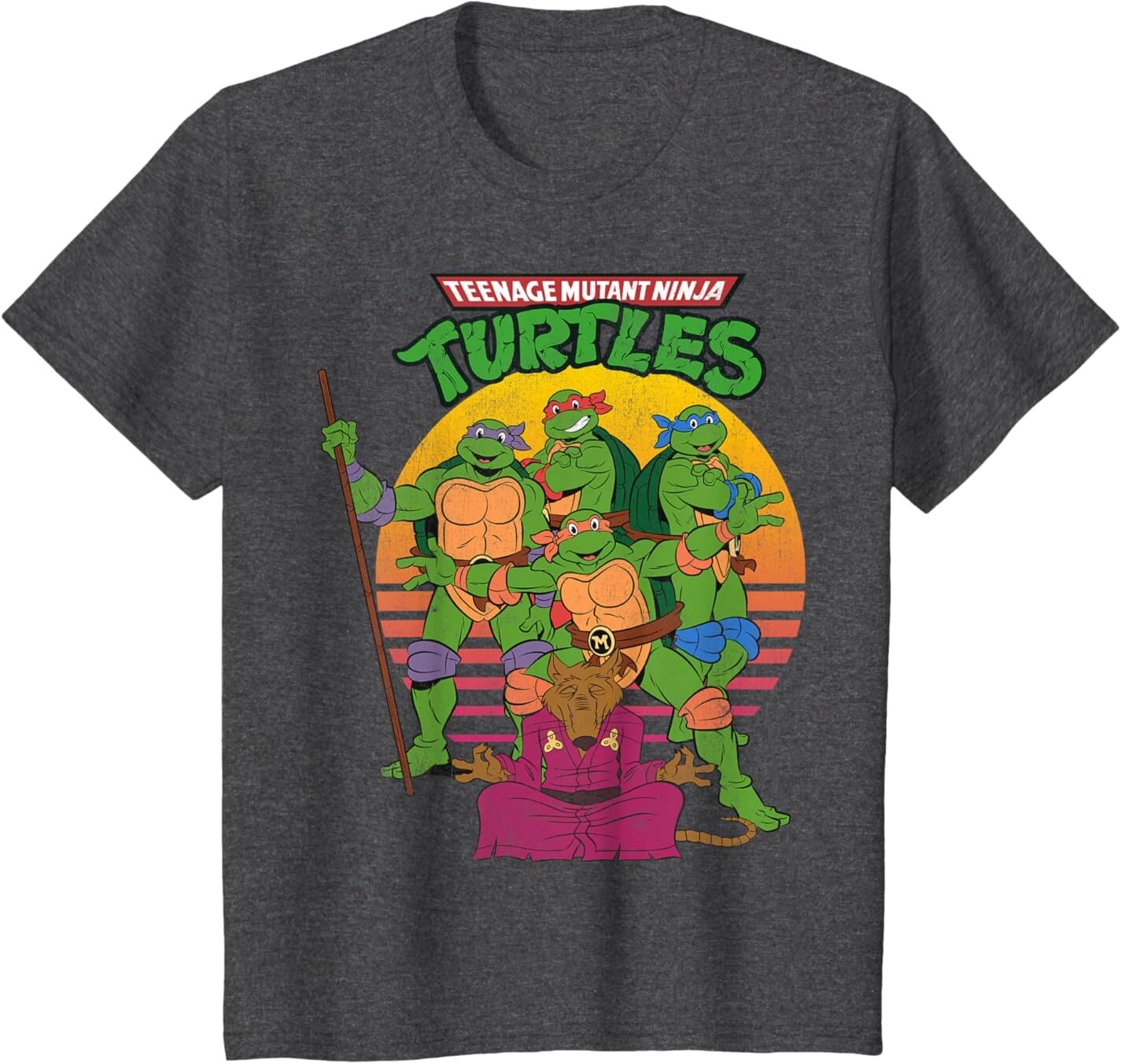 

Футболка для подростков Teenage Mutant Ninja Turtles Retro Sun Group, темно-серый вереск