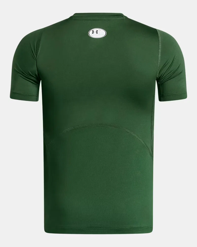 Футболка с коротким рукавом быстросохнущая HeatGear Armour UnderArmour, Forest Green/White — фото 2