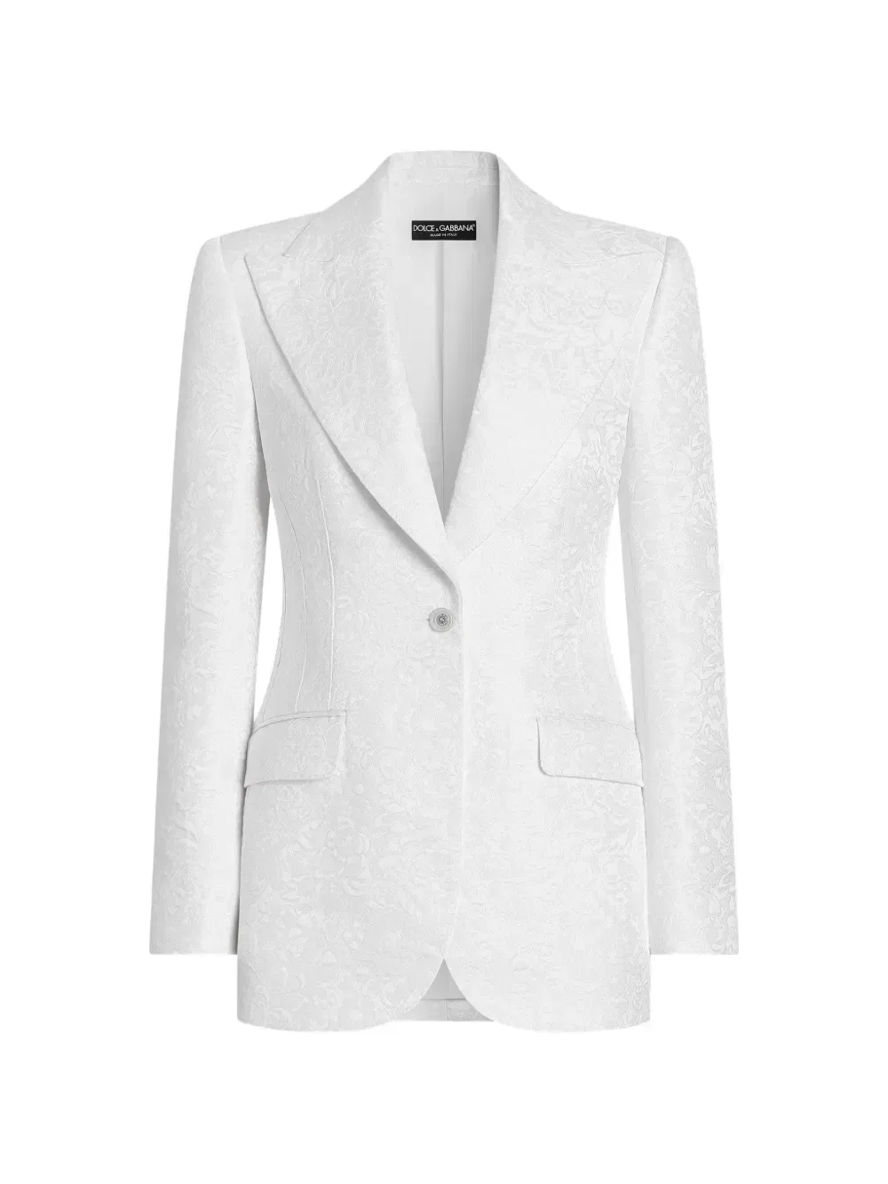 Однобортный жакет Turlington из парчи Dolce & Gabbana, белый