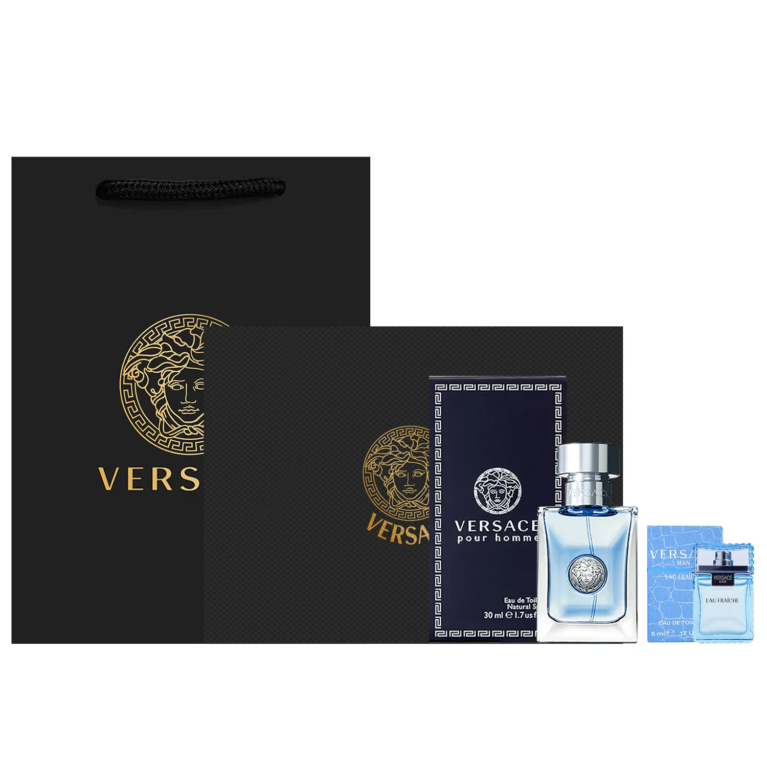 Мужской набор парфюмерии Versace Homme 30 мл + Light Breeze 5 мл, VERSACE, Black