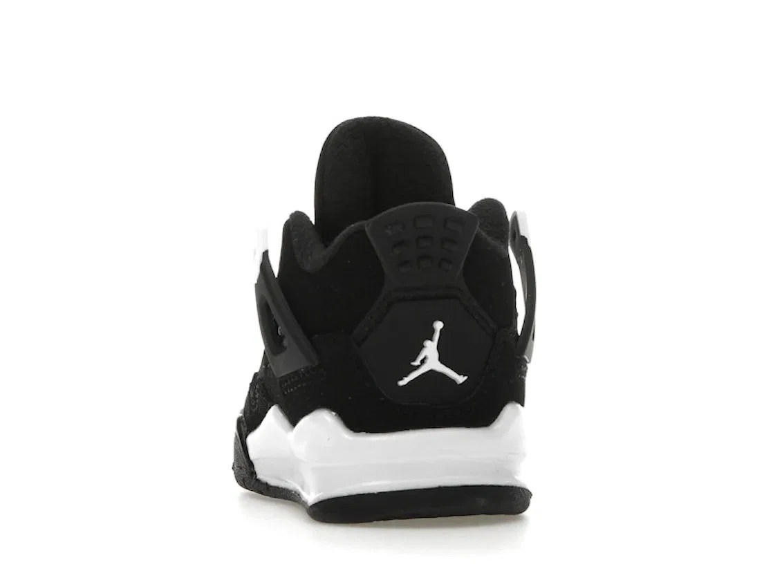 Детские кроссовки с верхом из нубука Jordan 4 Retro, Black/White/Black — фото 4