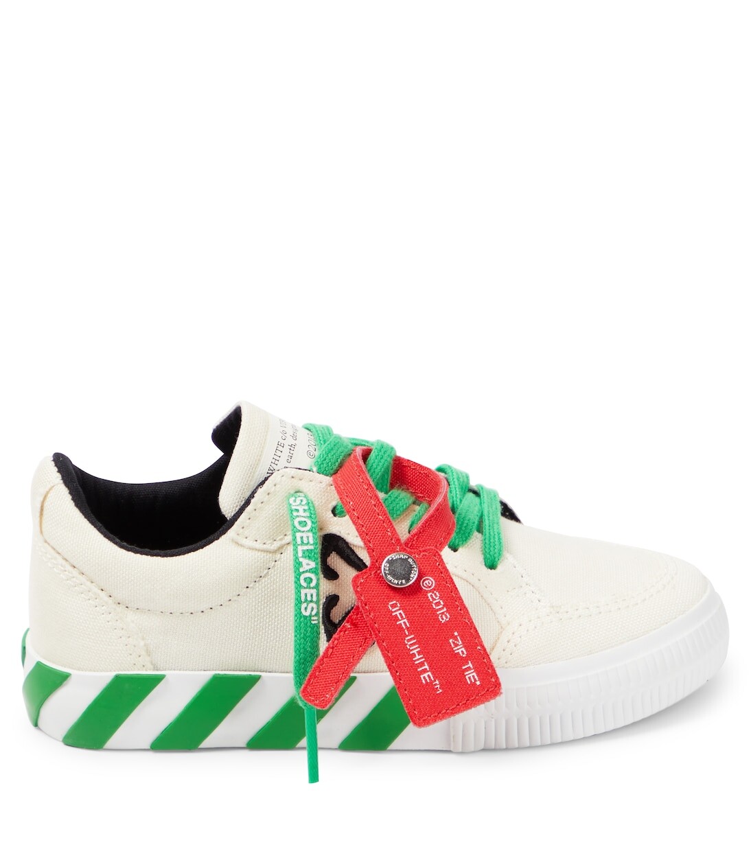 Низкие кроссовки из вулканизированной кожи Off-White Kids, зеленый — фото 3