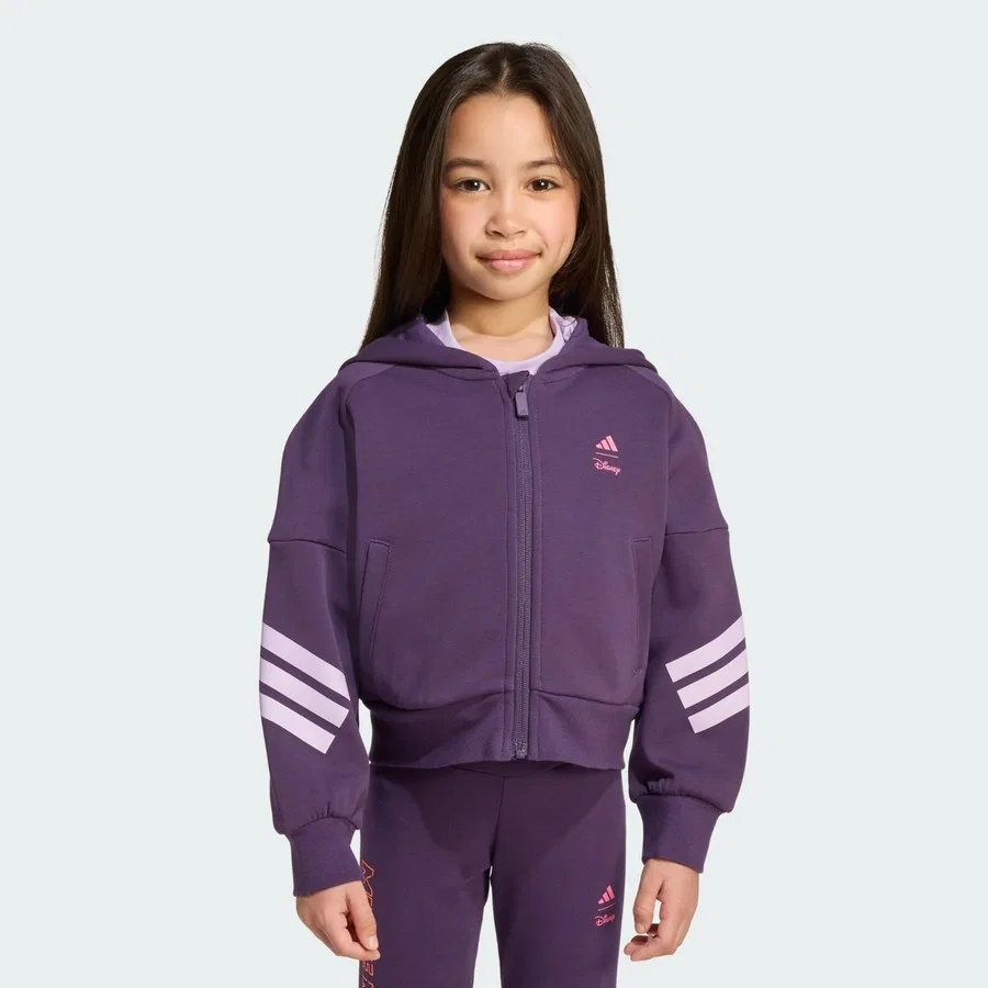 Спортивный свитшот с капюшоном и принтом Minnie Mouse, adidas, Фиолетовый