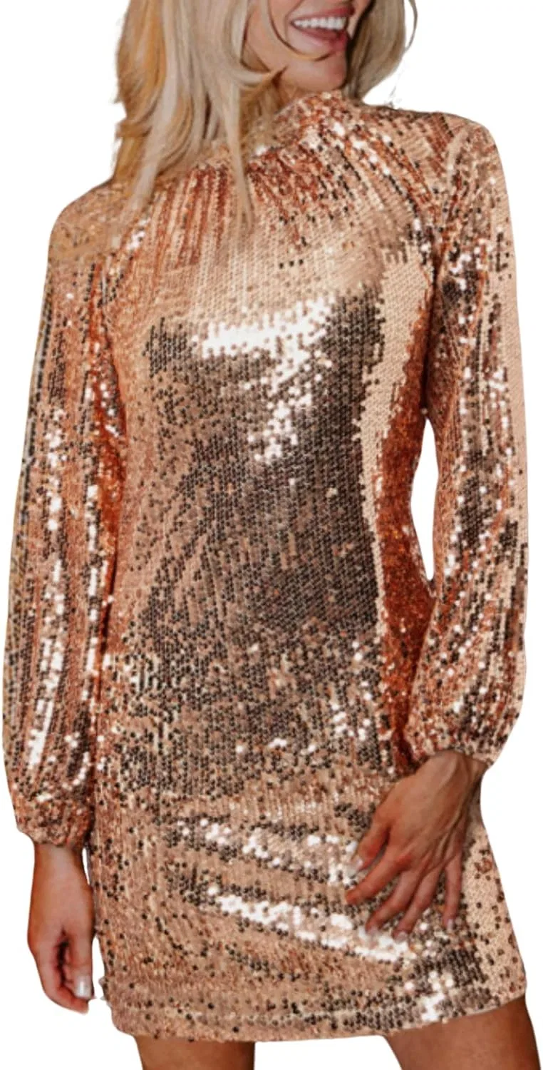 Женское мини-платье с блестками с открытой спиной Global Fashions GC, Gold — фото 2