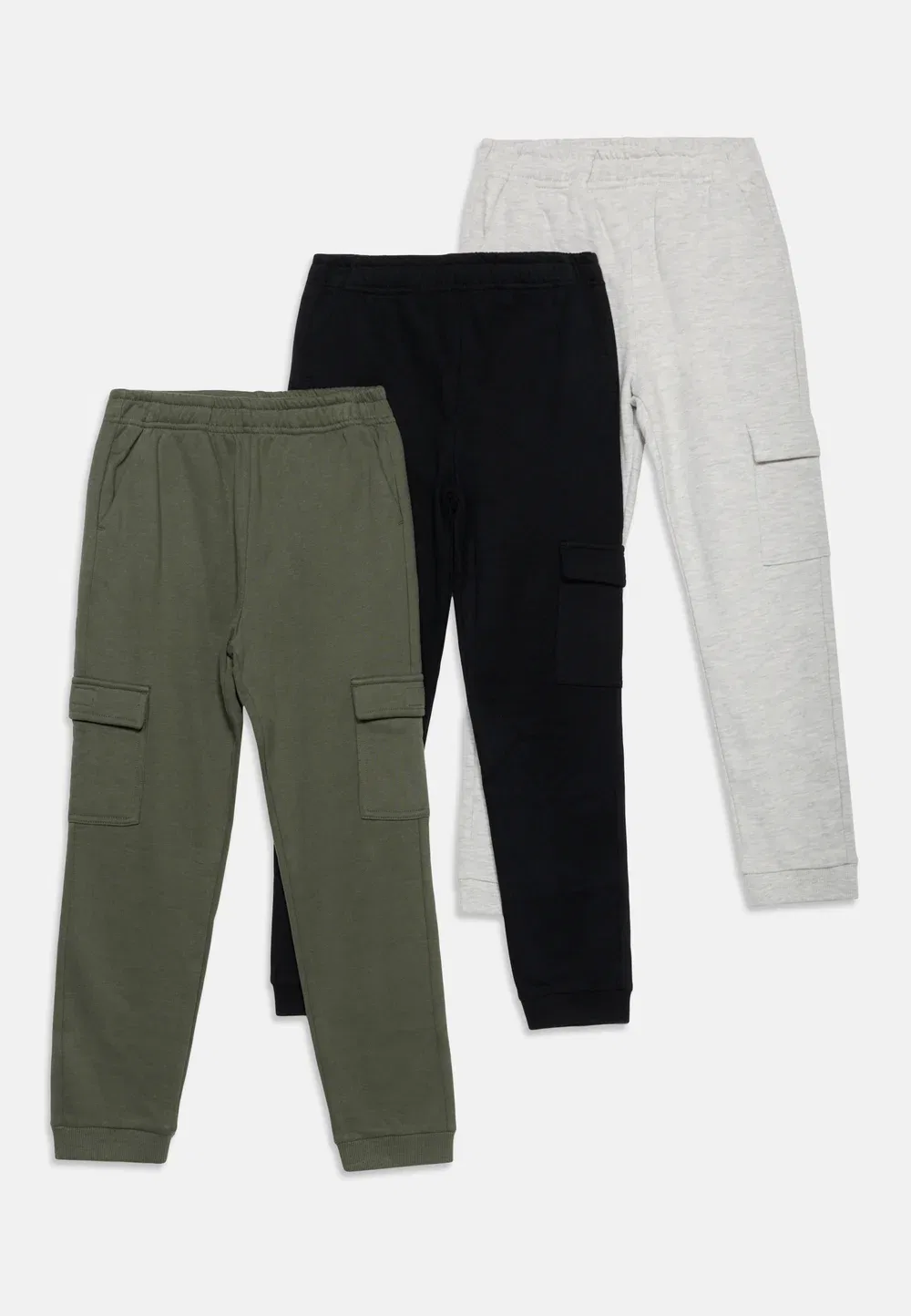 Комплект из 3 спортивных штанов Friboo By Zalando, Mottled Grey/Olive/Black