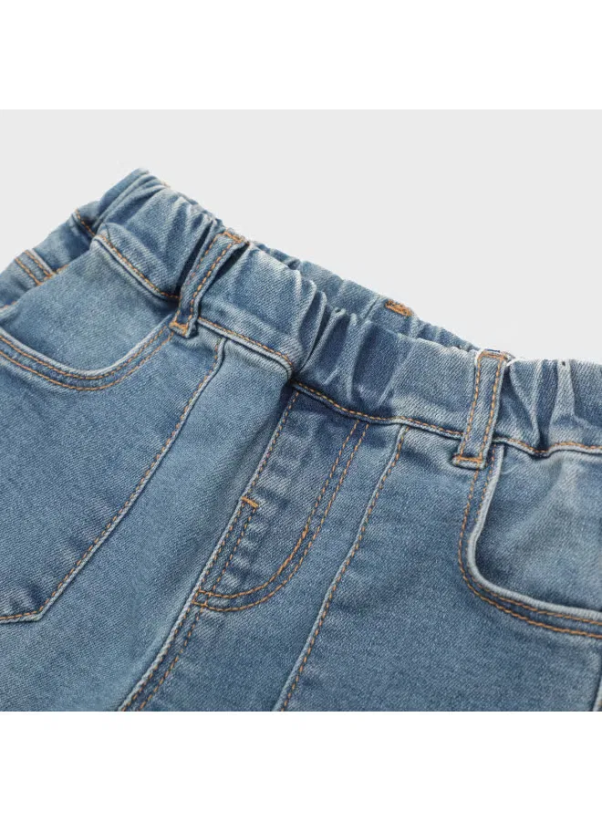 Джинсы ретро хлопковые с эластичным поясом Zara, синий — фото 4