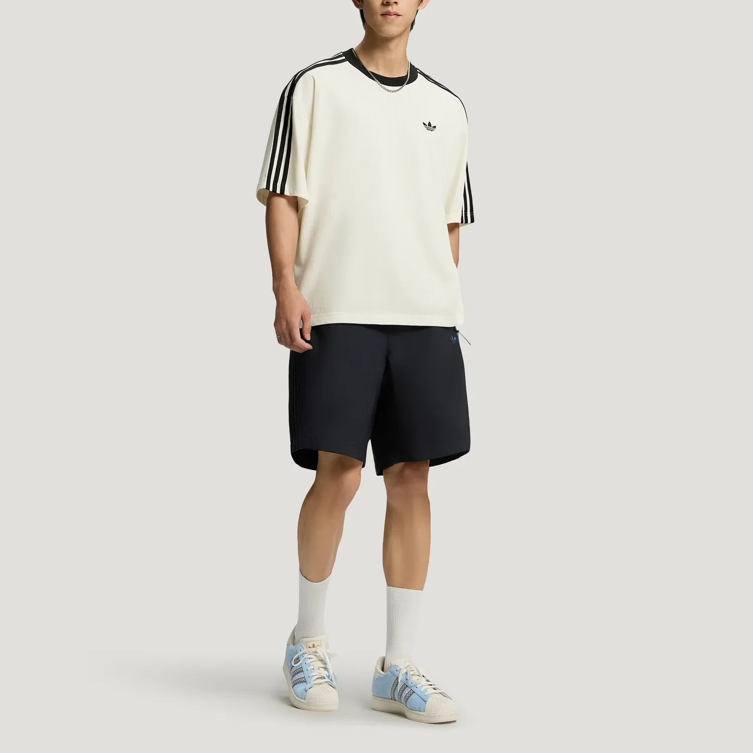 Мужская футболка с круглым вырезом Jade White Adidas Originals, Jade White — фото 4