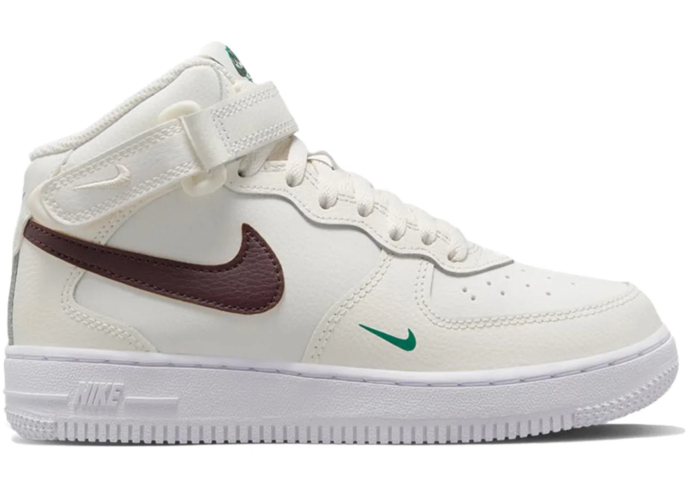 Детские кроссовки Lifestyle Nike Air Force 1 Mid SE, Sail/Malachite/White/Brown Basalt