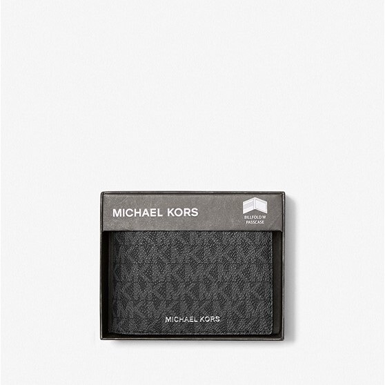 

Кошелек Michael Kors Harrison Logo Billfold With Passcase, чёрный