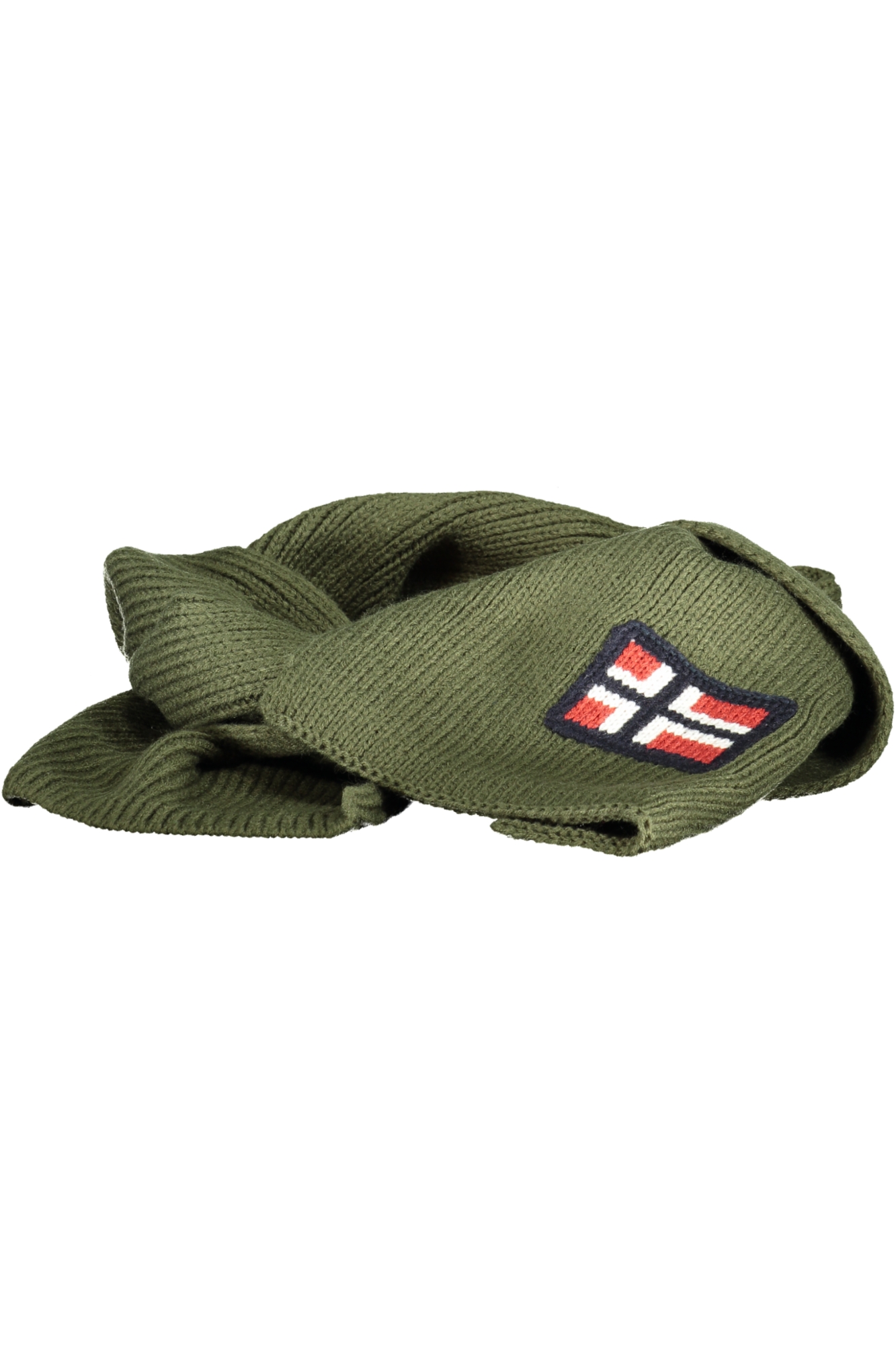 

Мужской шарф Norway 1963 вязаный с логотипом, зеленый