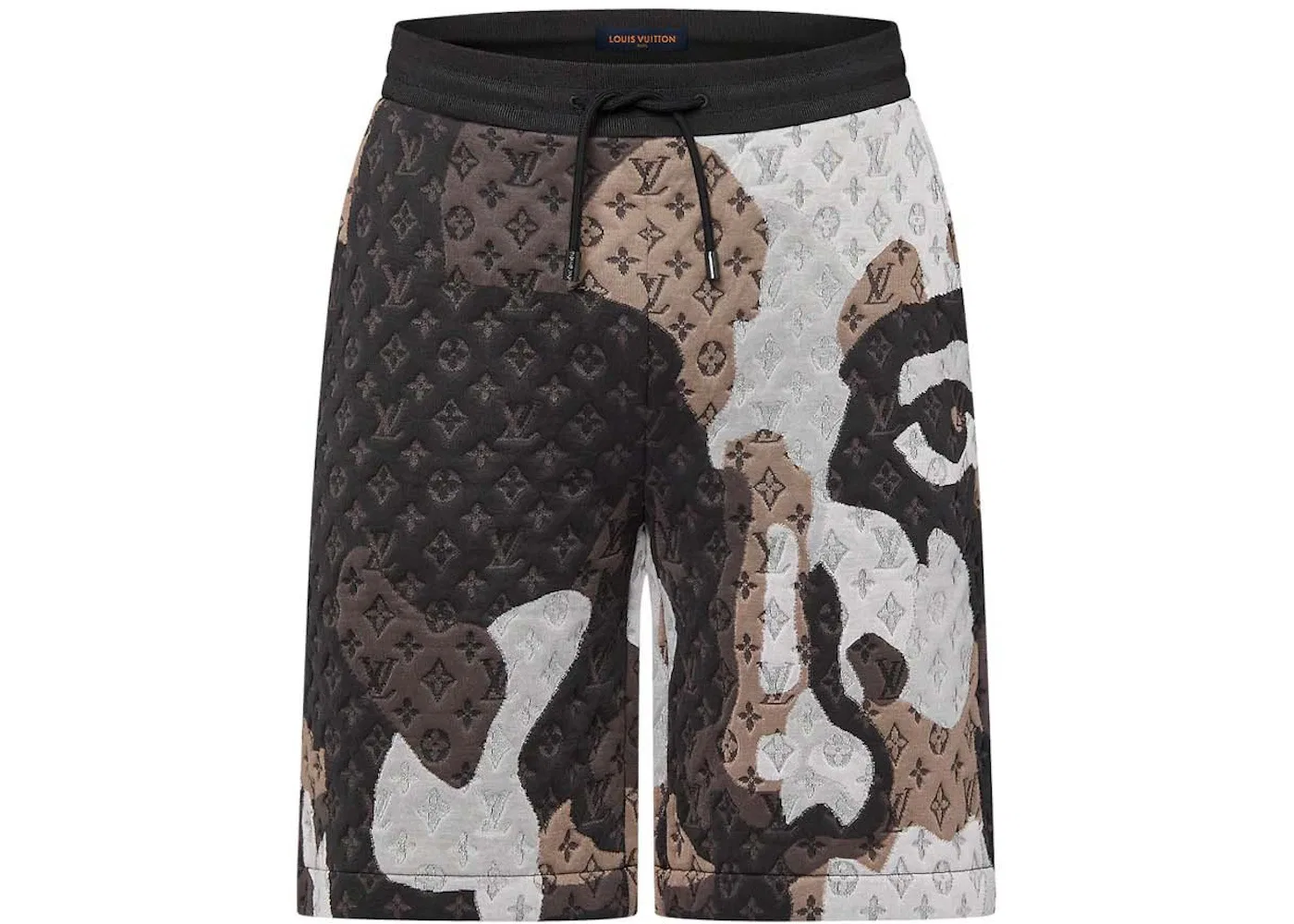 Мужские шорты с монограмой Louis Vuitton Monogram Jacquard Cotton Jersey Shorts, Dark Grey