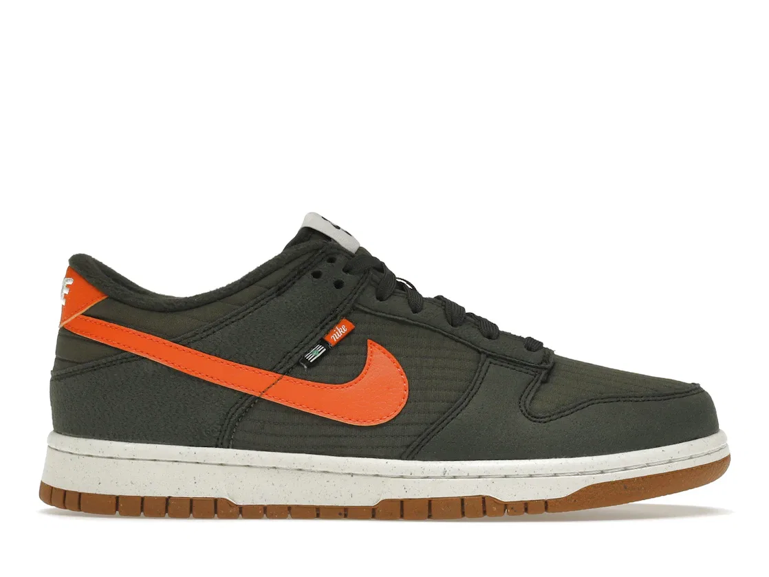 Детские кроссовки с принтом Nike Dunk Low Retro NN Nike, Sequoia/Orange/Medium Olive