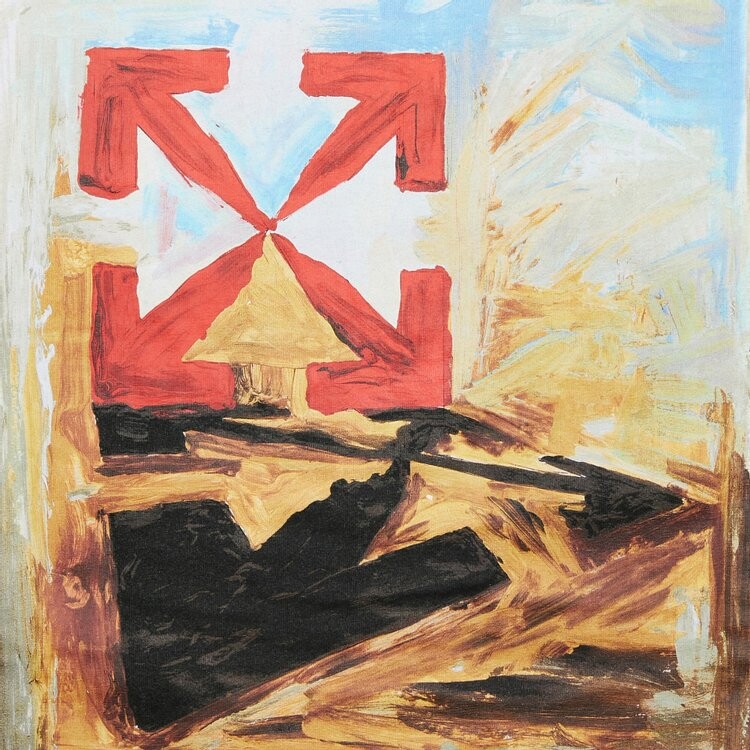 Футболка мужская Off-White Arrow On Canvas с логотипом и принтом, черный — фото 4