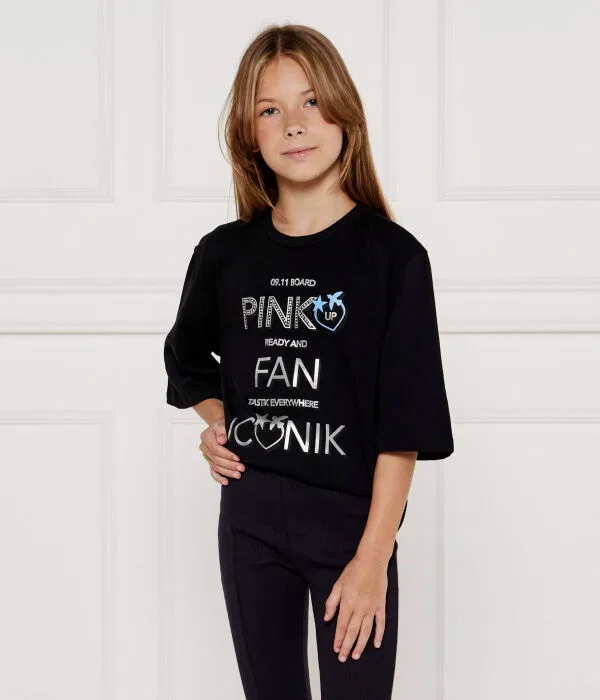 Детская футболка свободного кроя T-Shirt Pinko Up, черный — фото 3