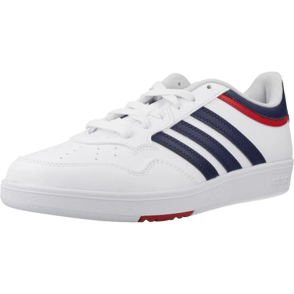 Детские кроссовки с верхом из синтетической кожи HOOPS 4.0 J Adidas, Weiss Dunkelblau Rot