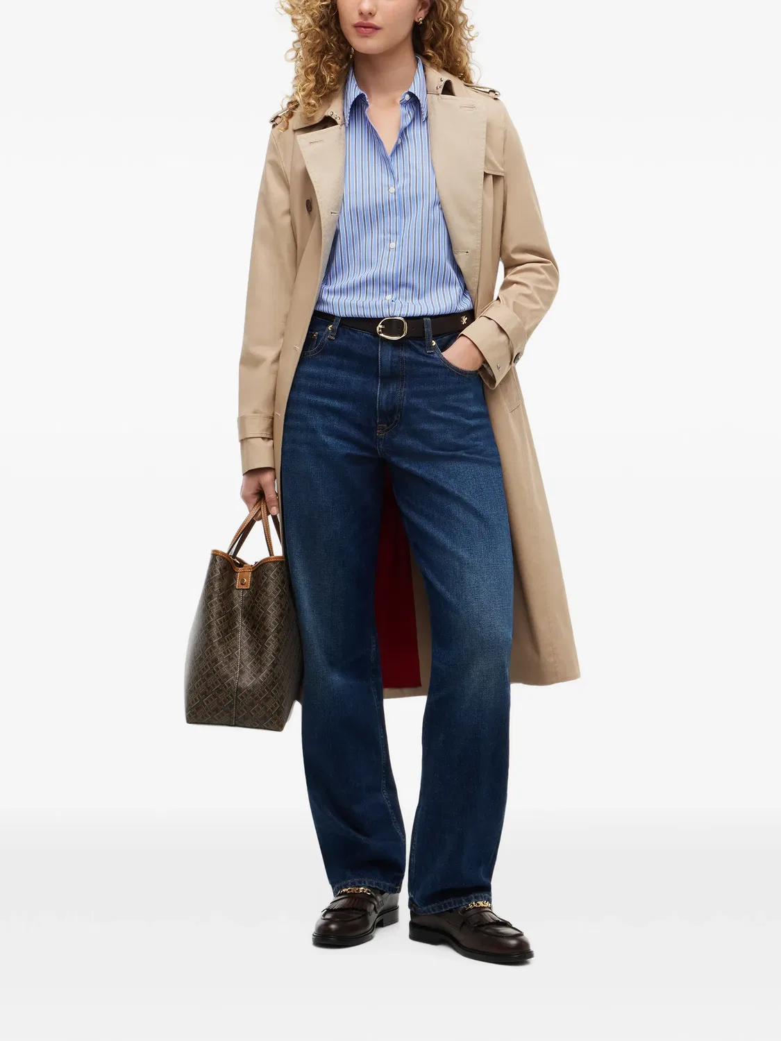 Полосатая рубашка с длинными рукавами Tommy Hilfiger, синий — фото 2