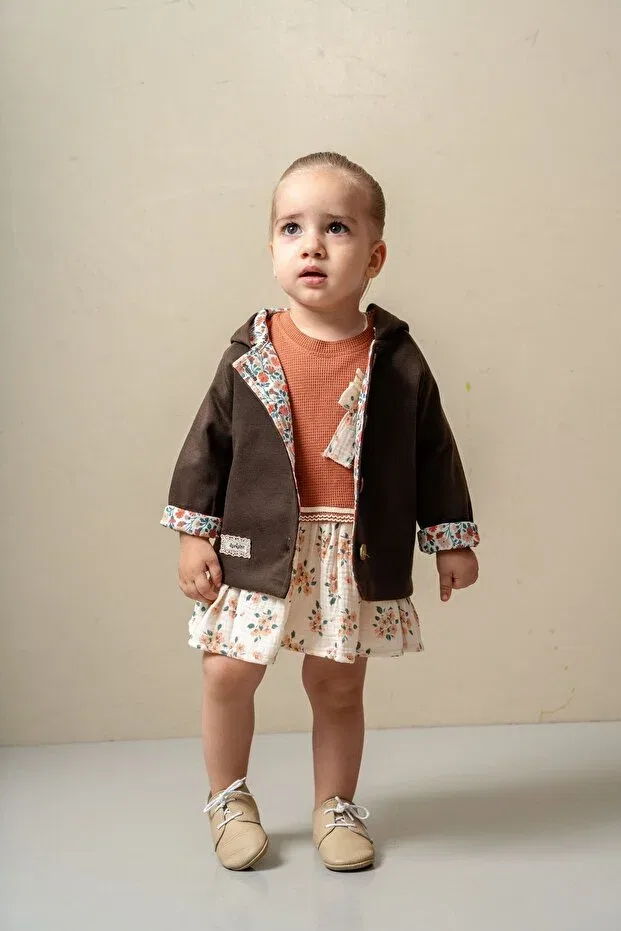 Детский комплект для девочек с принтом Glam Jnf Kids, Brown — фото 3