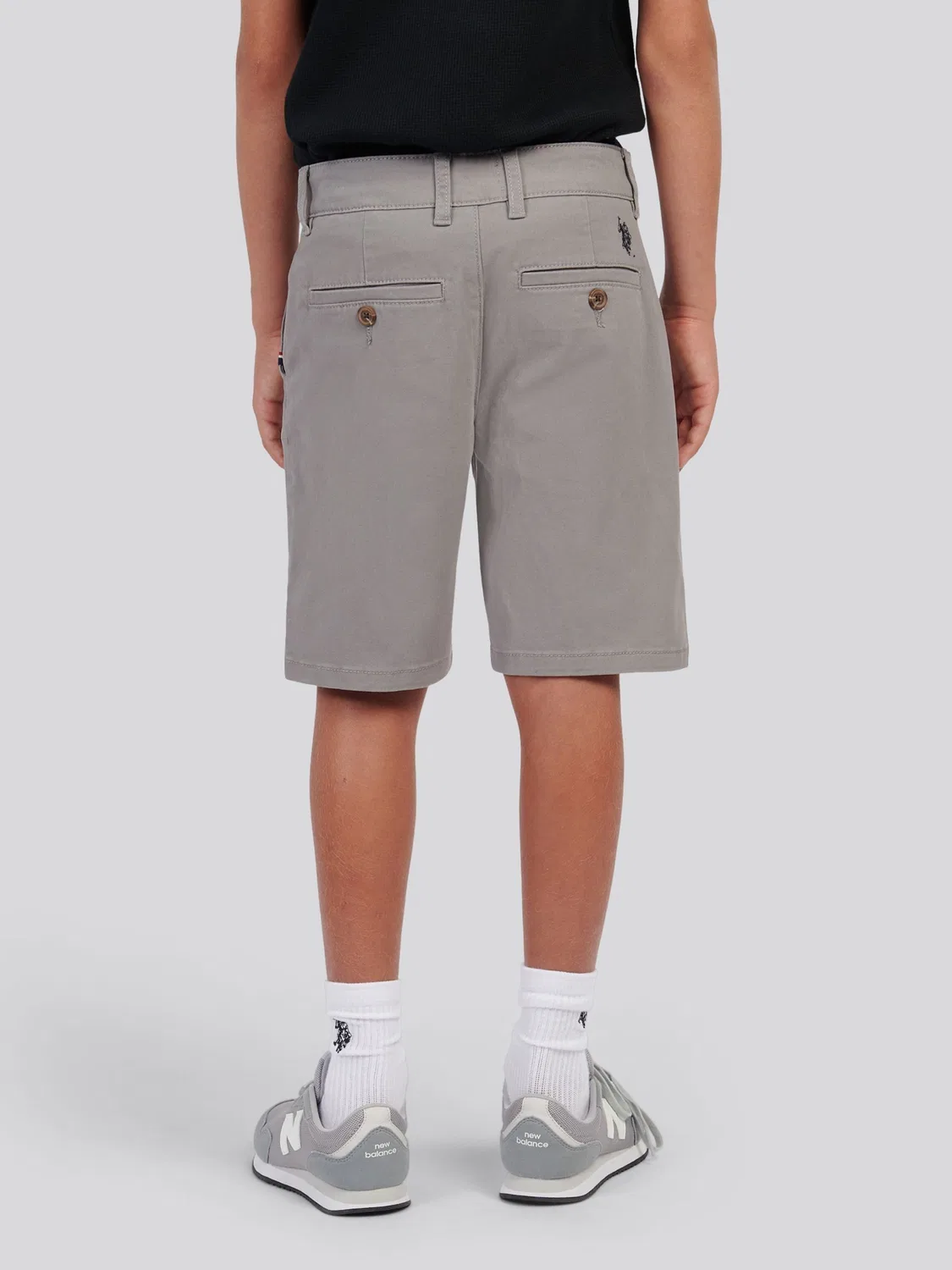 Шорты классические чинос, стрейч U.S. Polo Assn, серый — фото 2