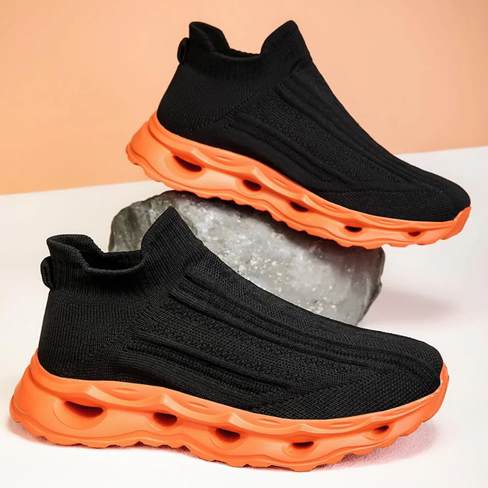 Детские кроссовки с принтом Zum Hineinschlüpfen Sneakers Trcloltc, Black And Orange — фото 3