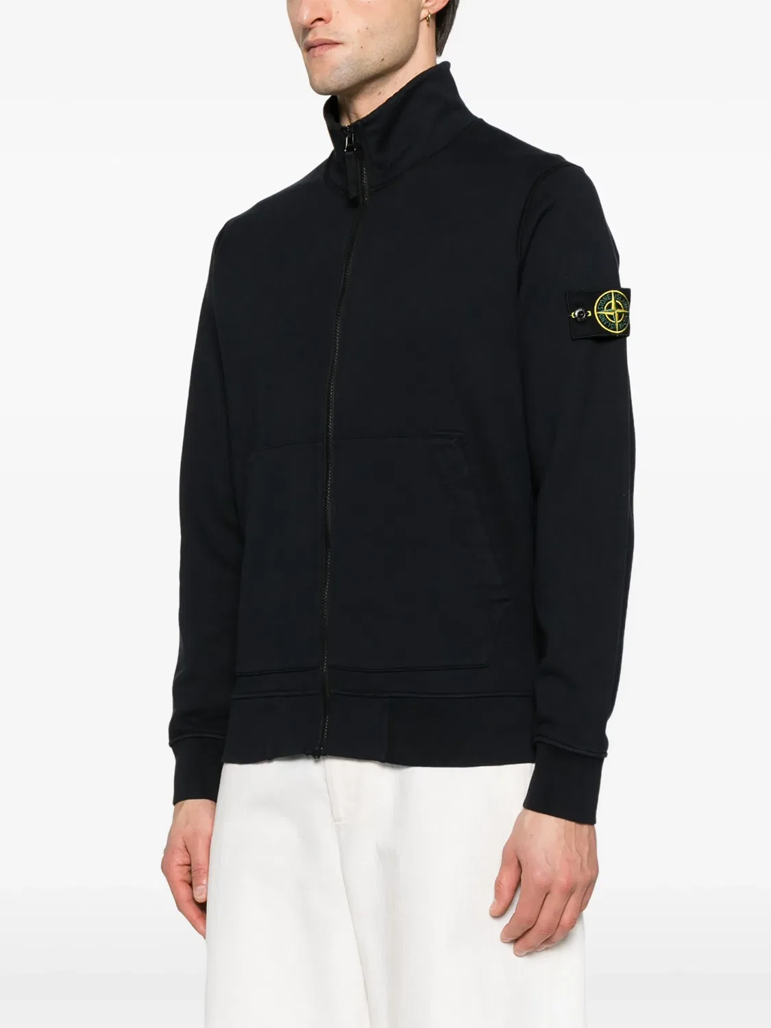Stone Island Толстовка из 100% хлопка черного цвета — фото 3