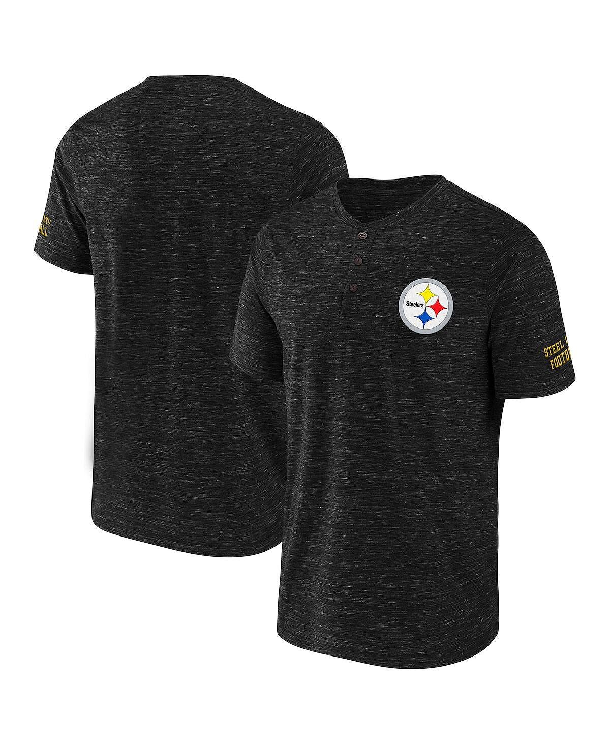 

Мужская футболка nfl x darius rucker collection by black pittsburgh steelers slub henley Fanatics, черный