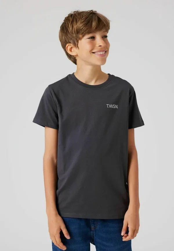 Комплект из 2 футболок хлопок Logo Basic T-shirt Two Soon, Asphalt, асфальтовый — фото 2