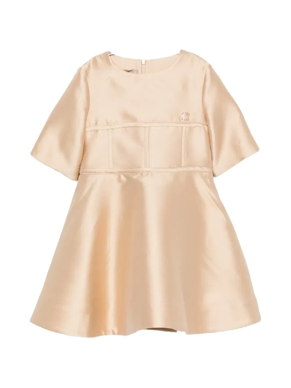 Расклешенное платье с логотипом Elie Saab Junior, бежевый