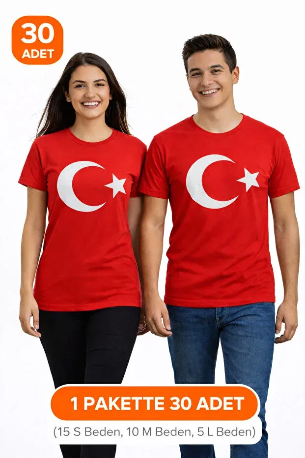 Детский комплект футболок с длинным рукавом с принтом 23 April 19 May Turkish Flag Ocke, Red