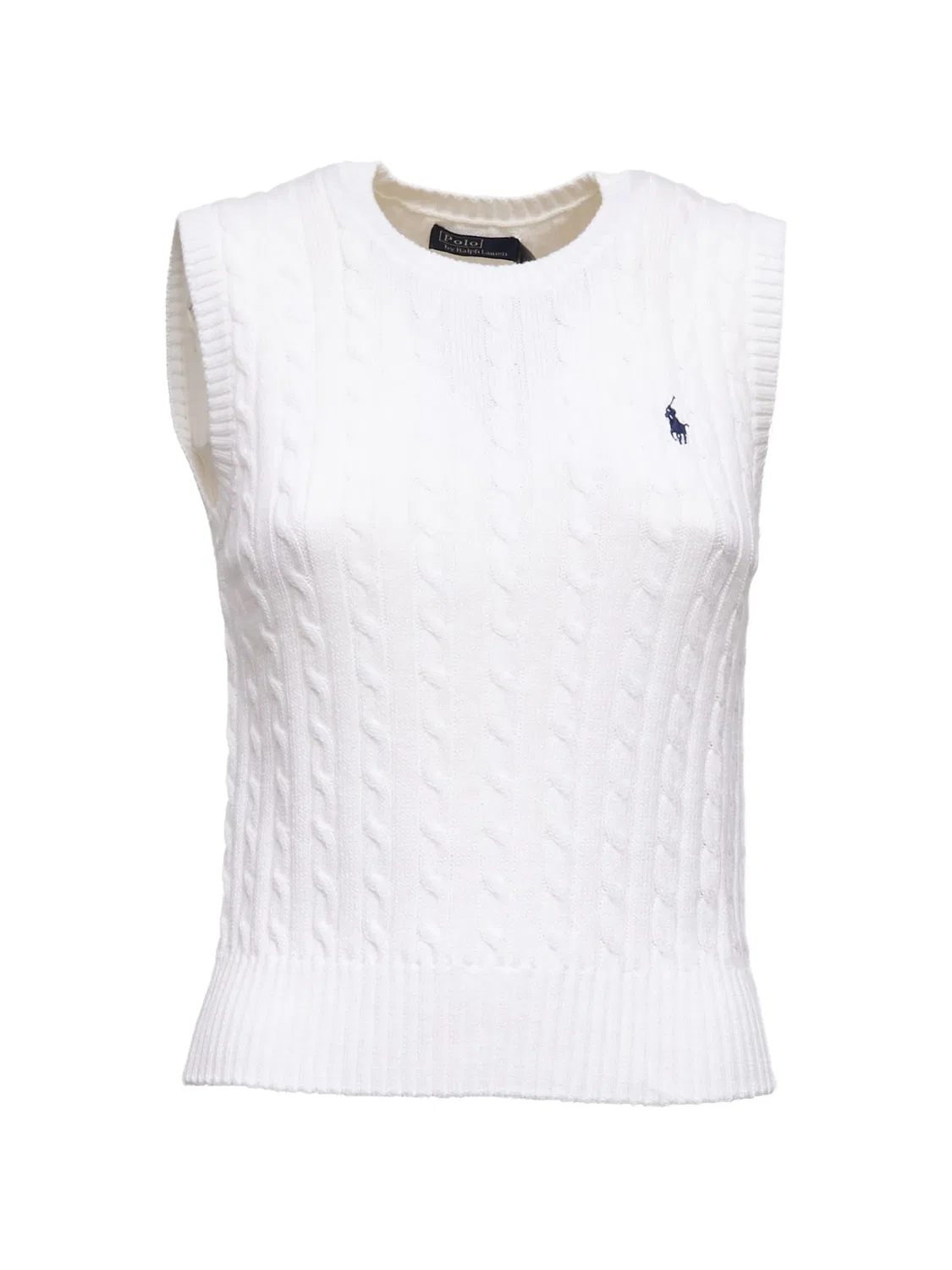 Polo Ralph Lauren Заплетный белый хлопковый жилет