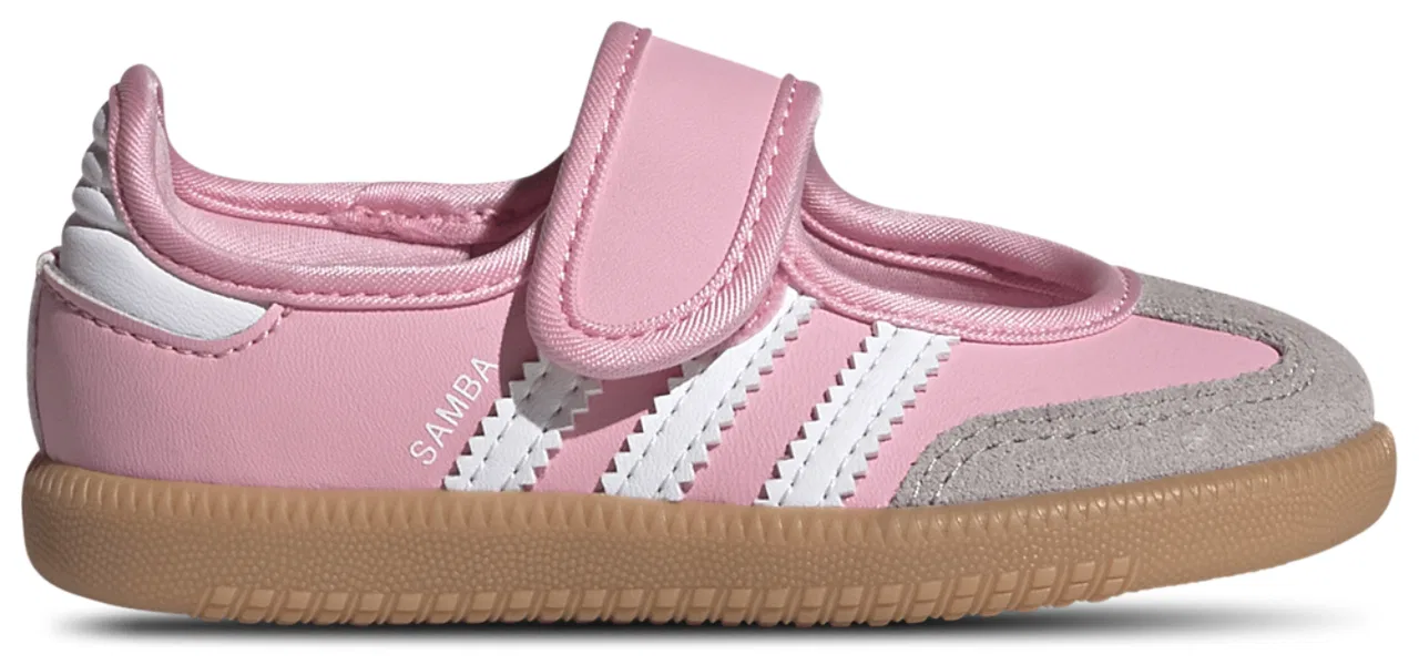 Кеды для девочек Samba Jane Adidas, белый/розовый