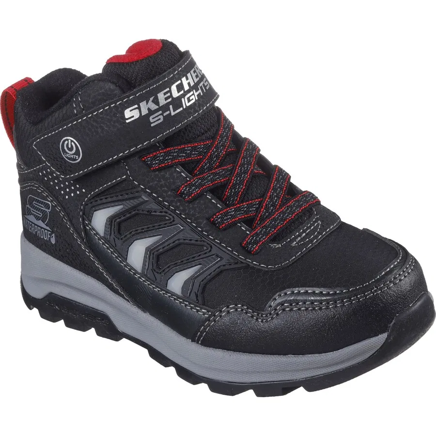 Ботинки детские с подсветкой Storm Blazer Glow Roam Skechers, Бежево-черный