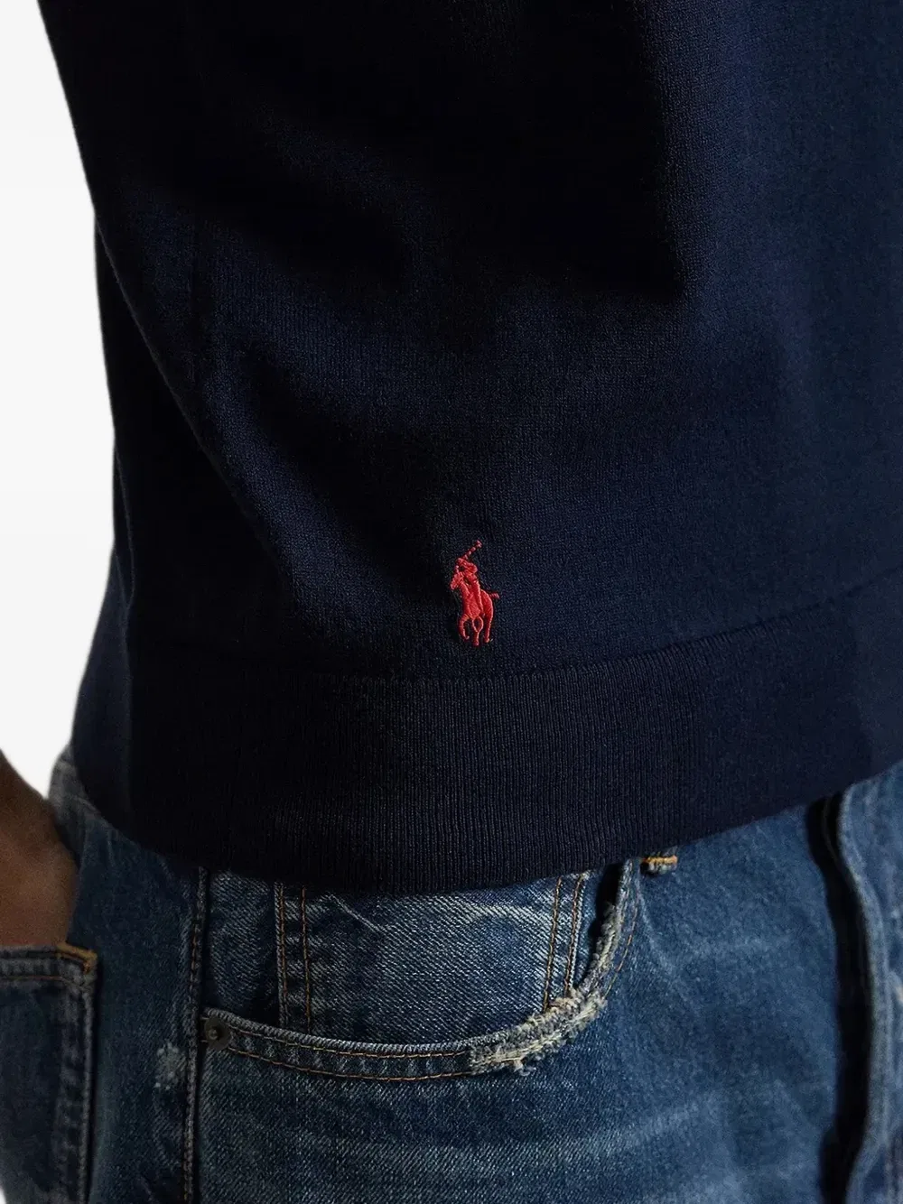 Джемпер без рукавов с вышитым логотипом Polo Ralph Lauren, синий — фото 4