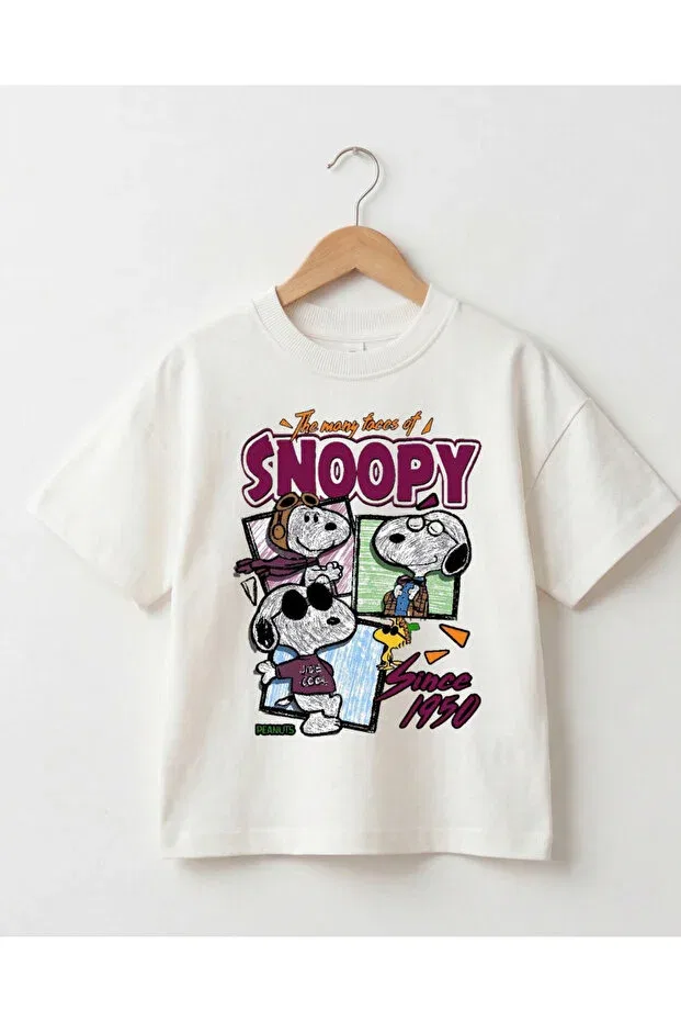 Детская футболка с принтом Retro Character Unisex Cotton Short Sleeve Kids T-shirt Babytex, Ecru — фото 2