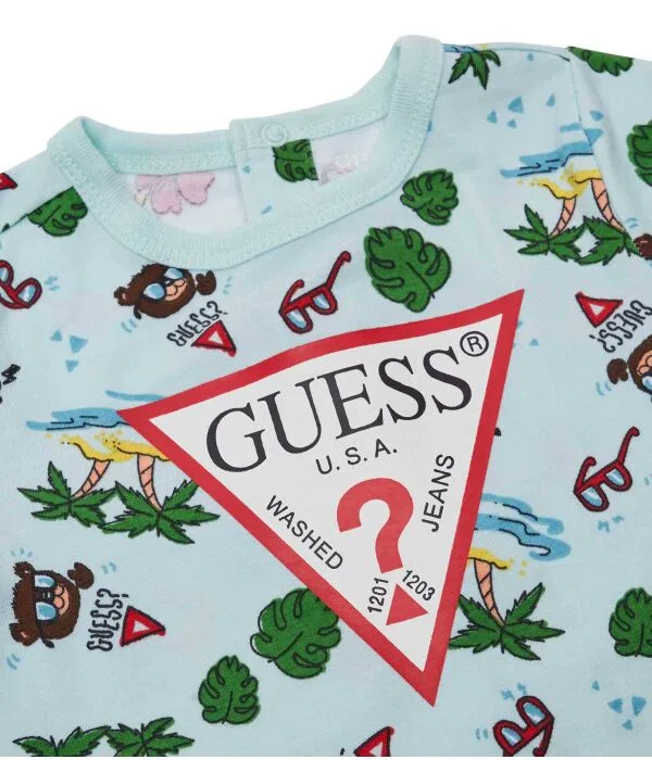 Детское боди для мальчиков с длинным рукавом Guess, Azzurro — фото 3