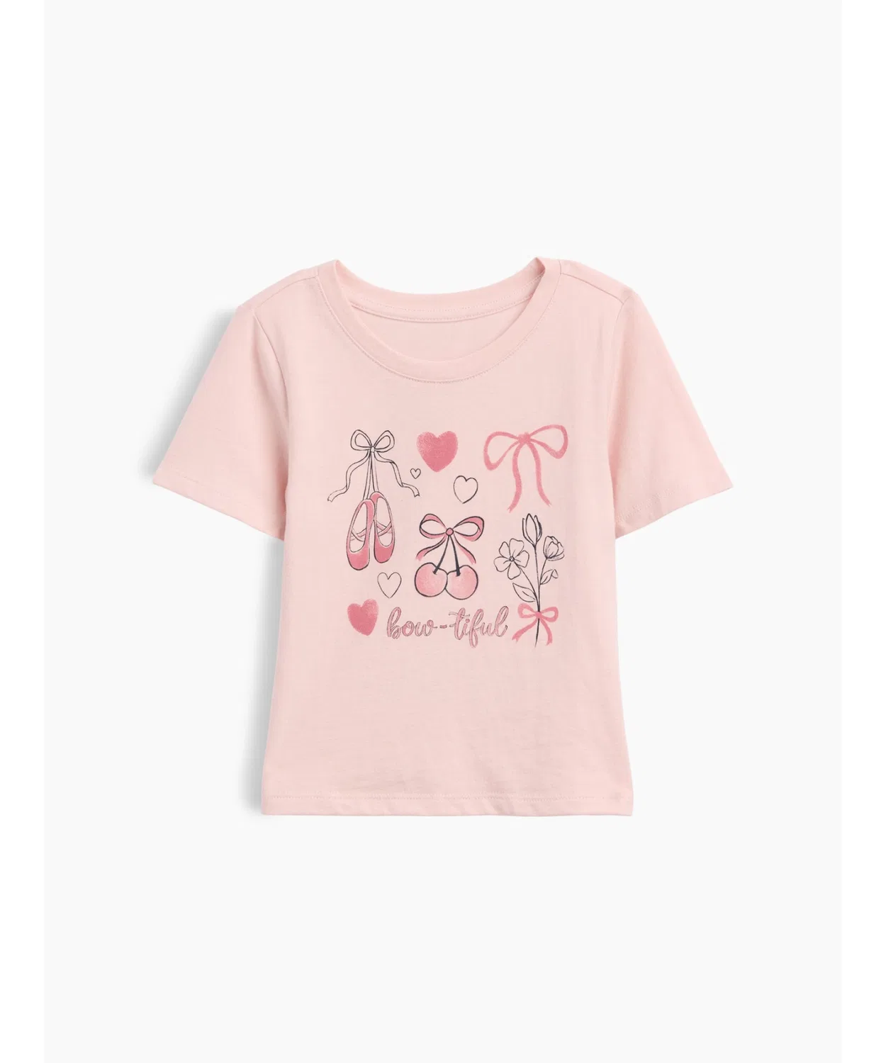 Детская футболка с графическим принтом, хлопковая, с коротким рукавом, Brannan Favorite GAP, Pink