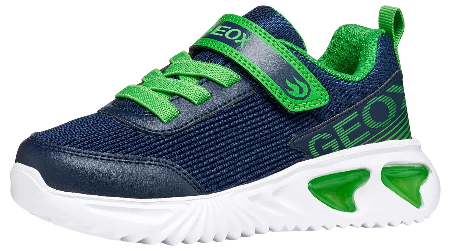 Детские кроссовки для мальчиков с подсветкой J Assister Boy C Geox, Navy Lt Green — фото 4
