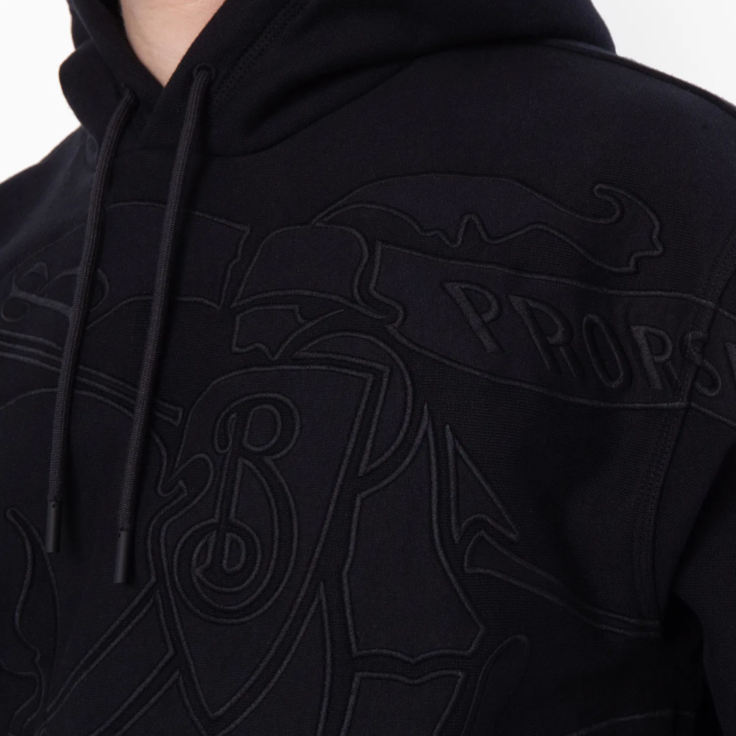 Худи с вышивкой EKD из хлопкового микса Burberry, Black — фото 2
