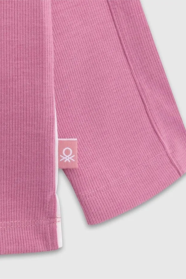 Детское платье-свитшот для девочек с принтом Benetton, Dried Rose — фото 3