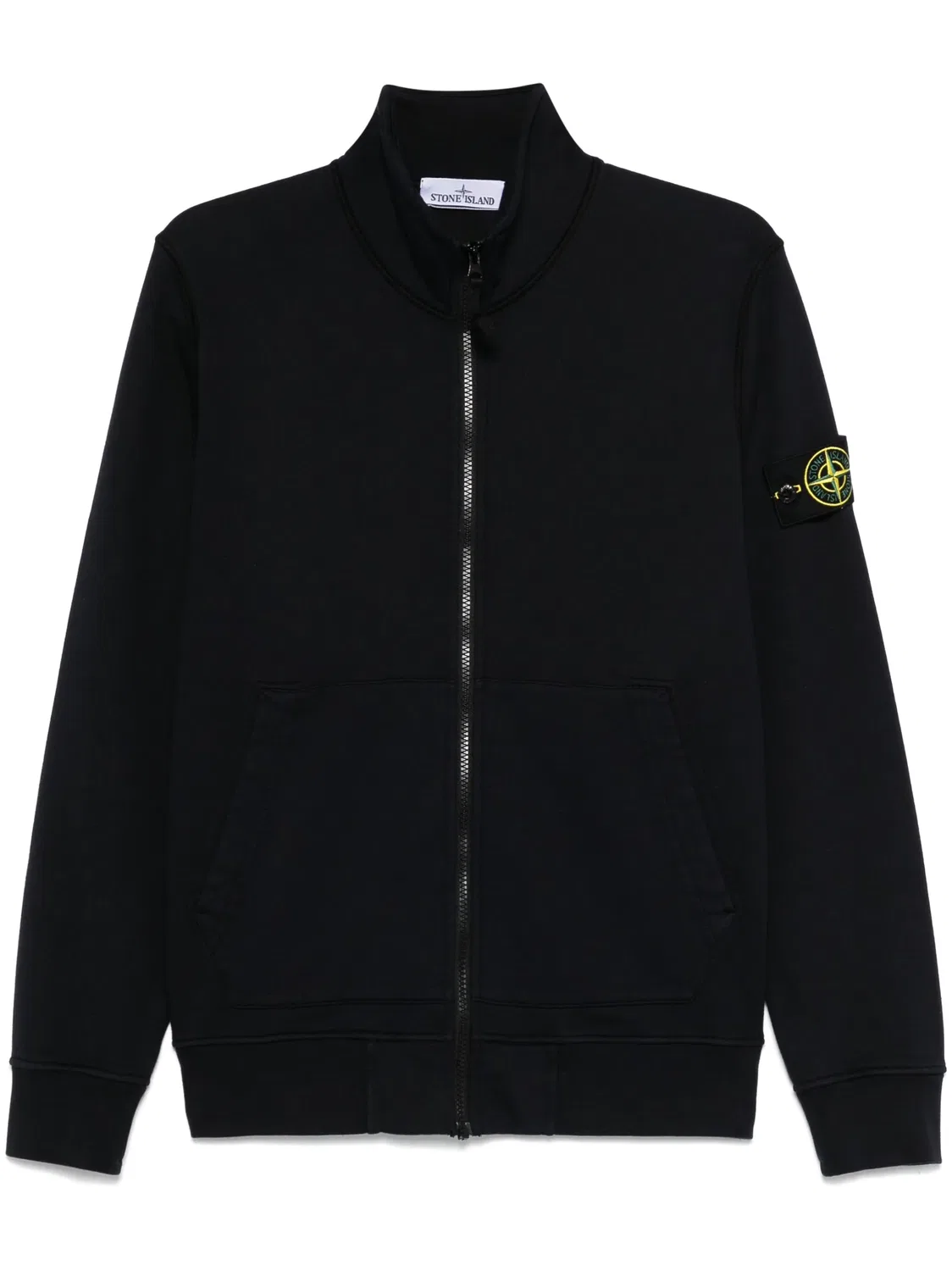 Stone Island Толстовка из 100% хлопка черного цвета