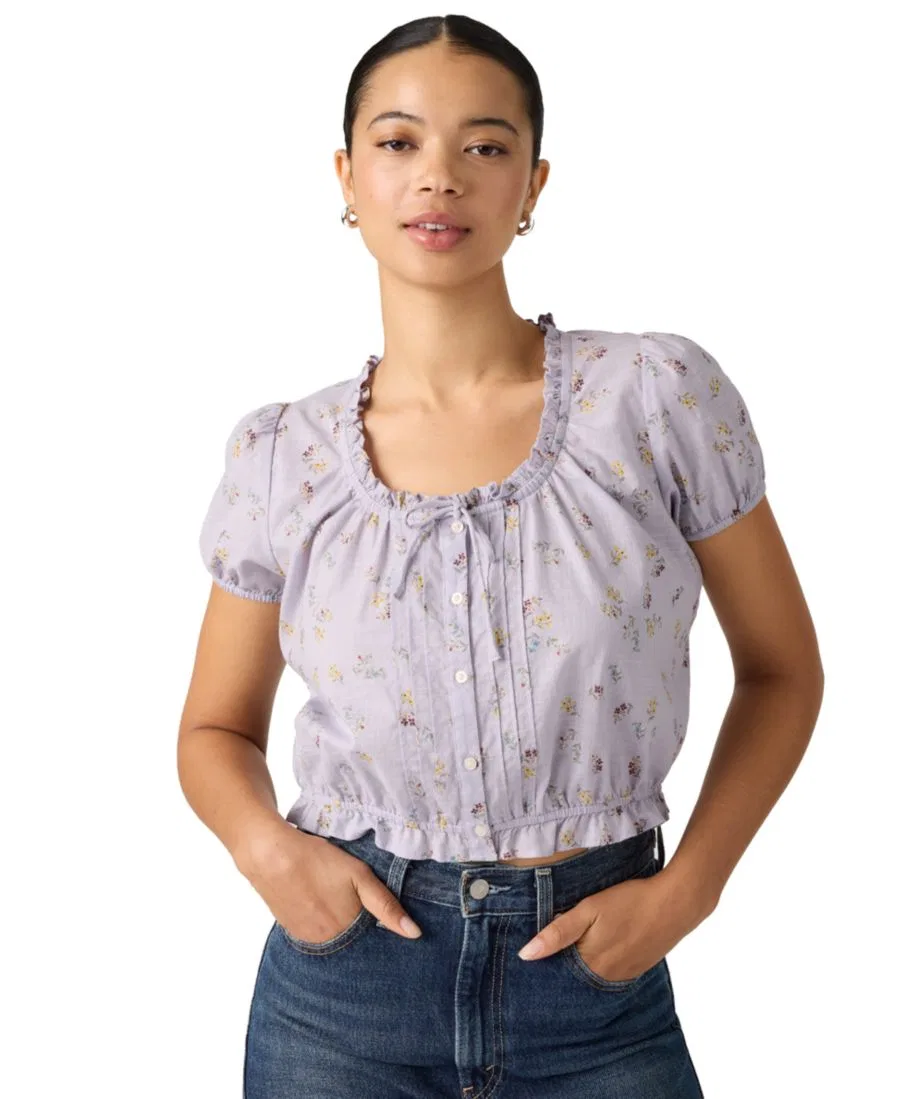 Блузка Chiara с коротким рукавом Levi's, Pedrine Floral Lavender Blue