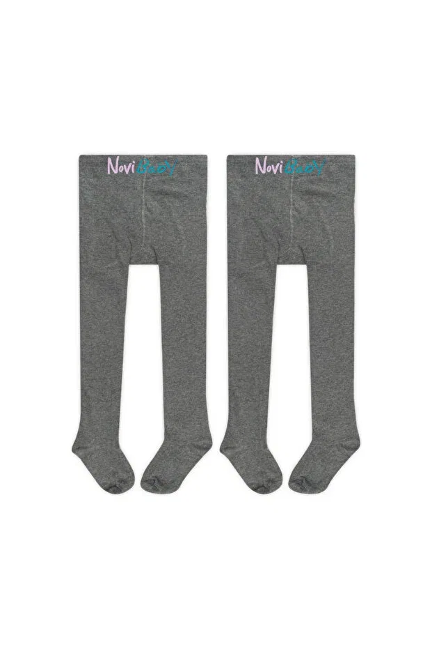 Детские колготки хлопковые 2 шт Basics Novibaby, Gray-Grey