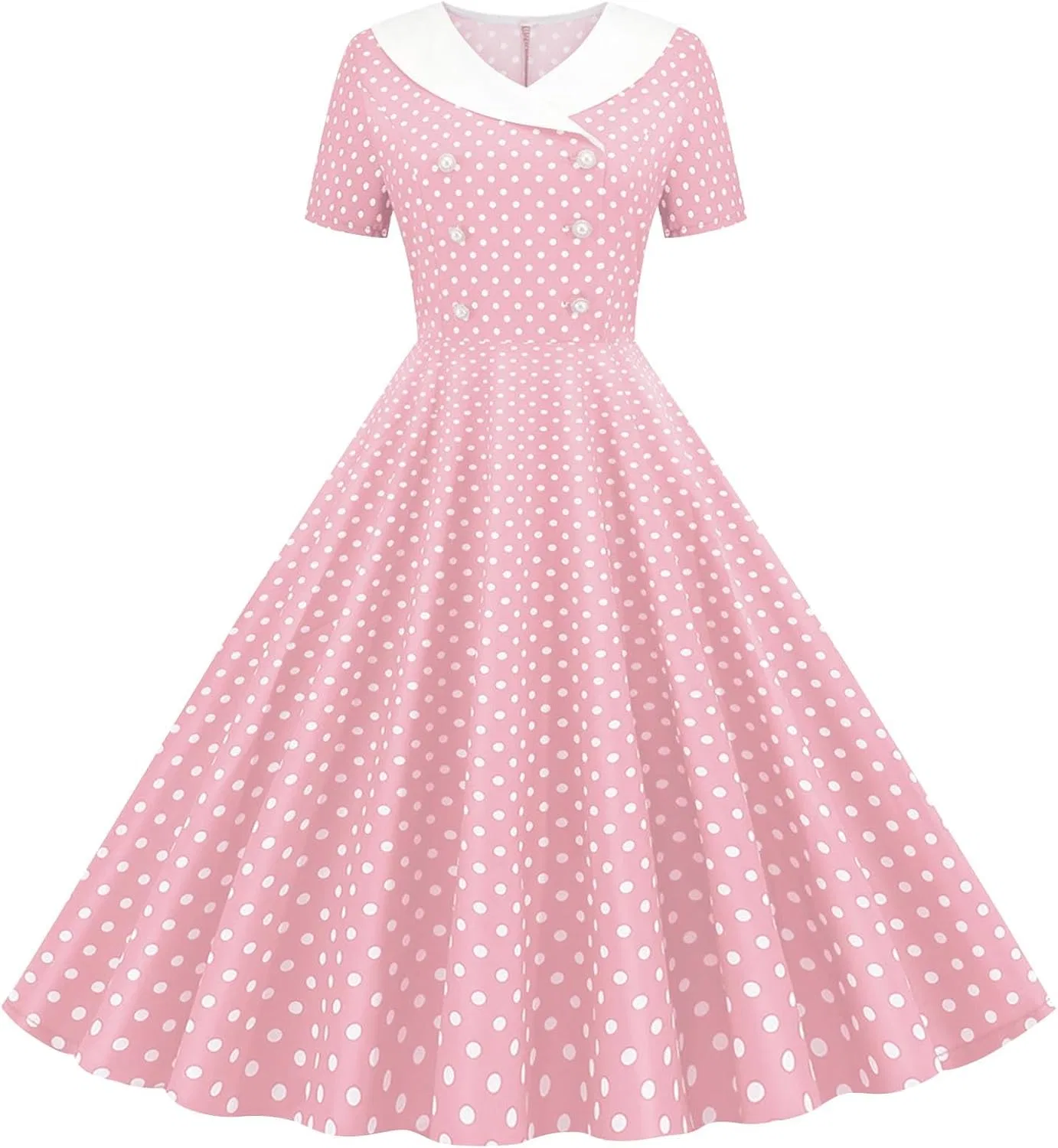 Женское коктейльное платье с полкой в горошек Polka Dot, Pink