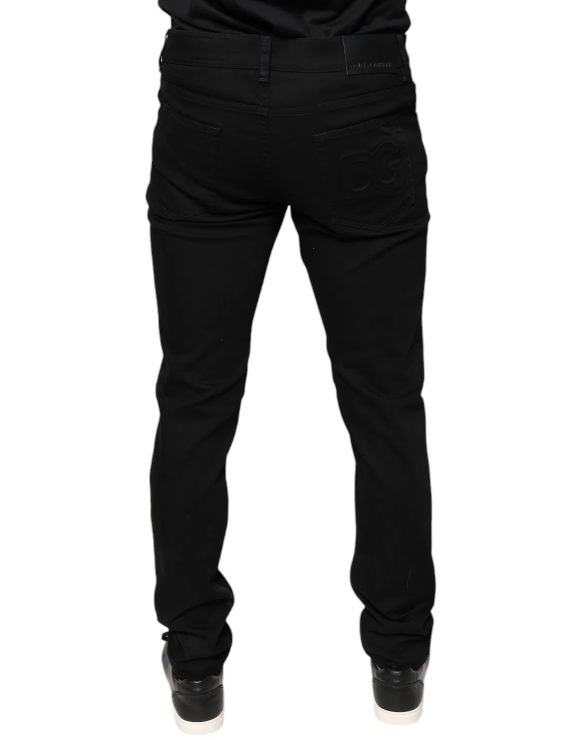 Мужские джинсы скинни с логотипом Denim Jeans Dolce & Gabbana, Black — фото 4