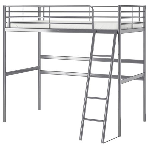 Двухъярусная кровать IKEA Svarta, 90x200 см, серебристый