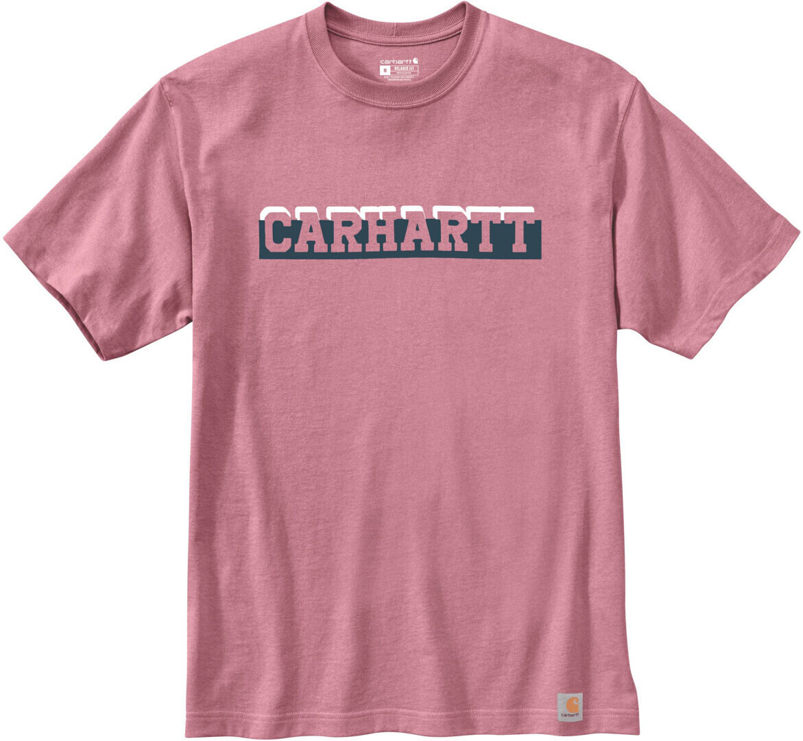 

Футболка Carhartt Relaxed Fit Heavyweight Logo Graphic, розовый