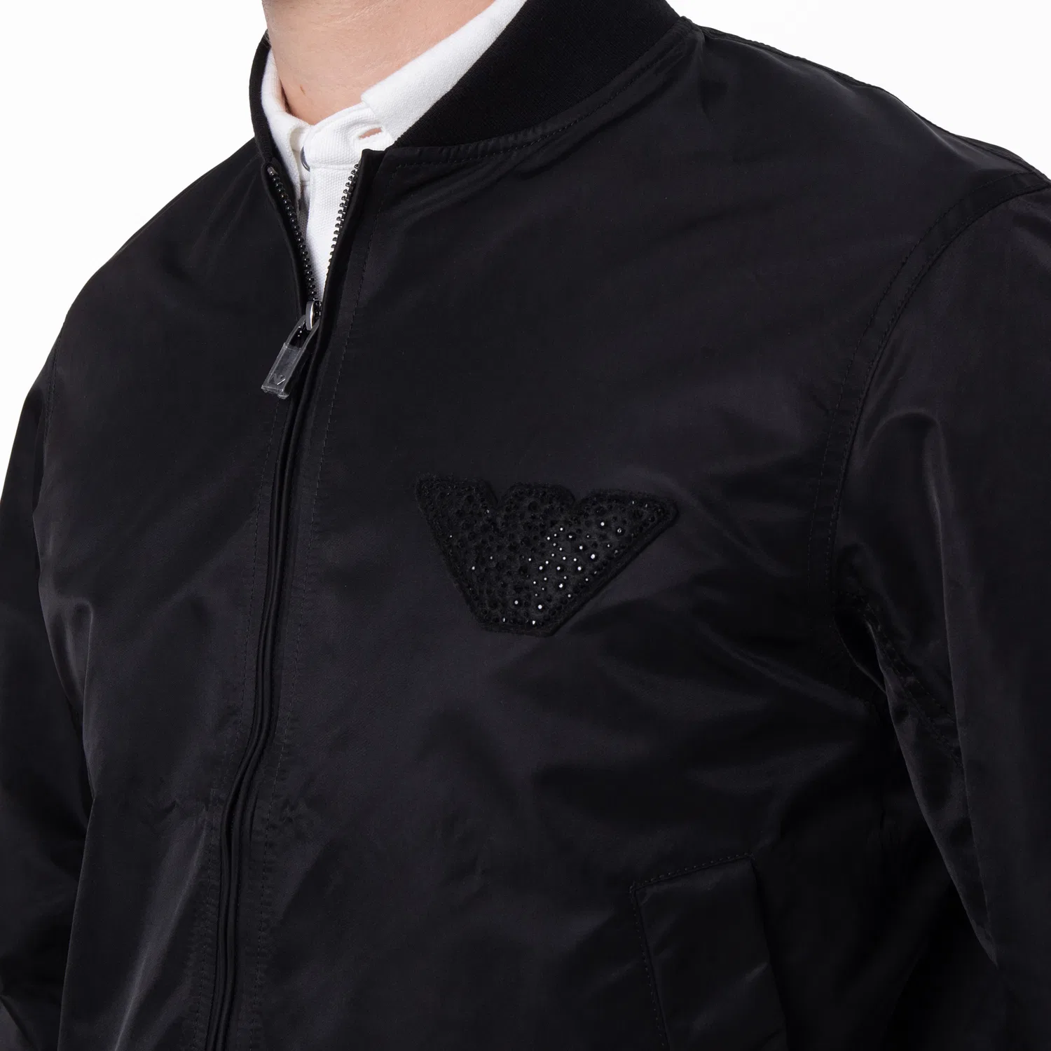 Куртка-бомбер с принтом Stoned Logo Design Emporio Armani, Jet Black — фото 2