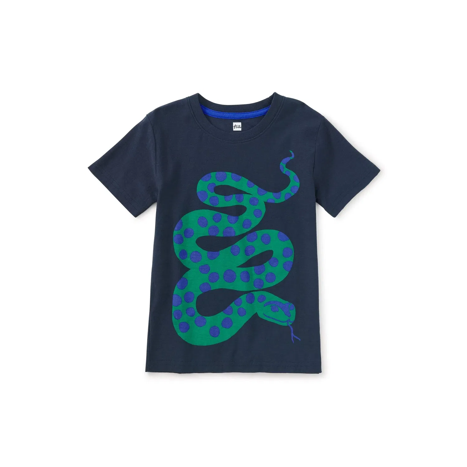 Детская футболка с принтом змеи Spotted Snake Graphic Tea Collection, Indigo