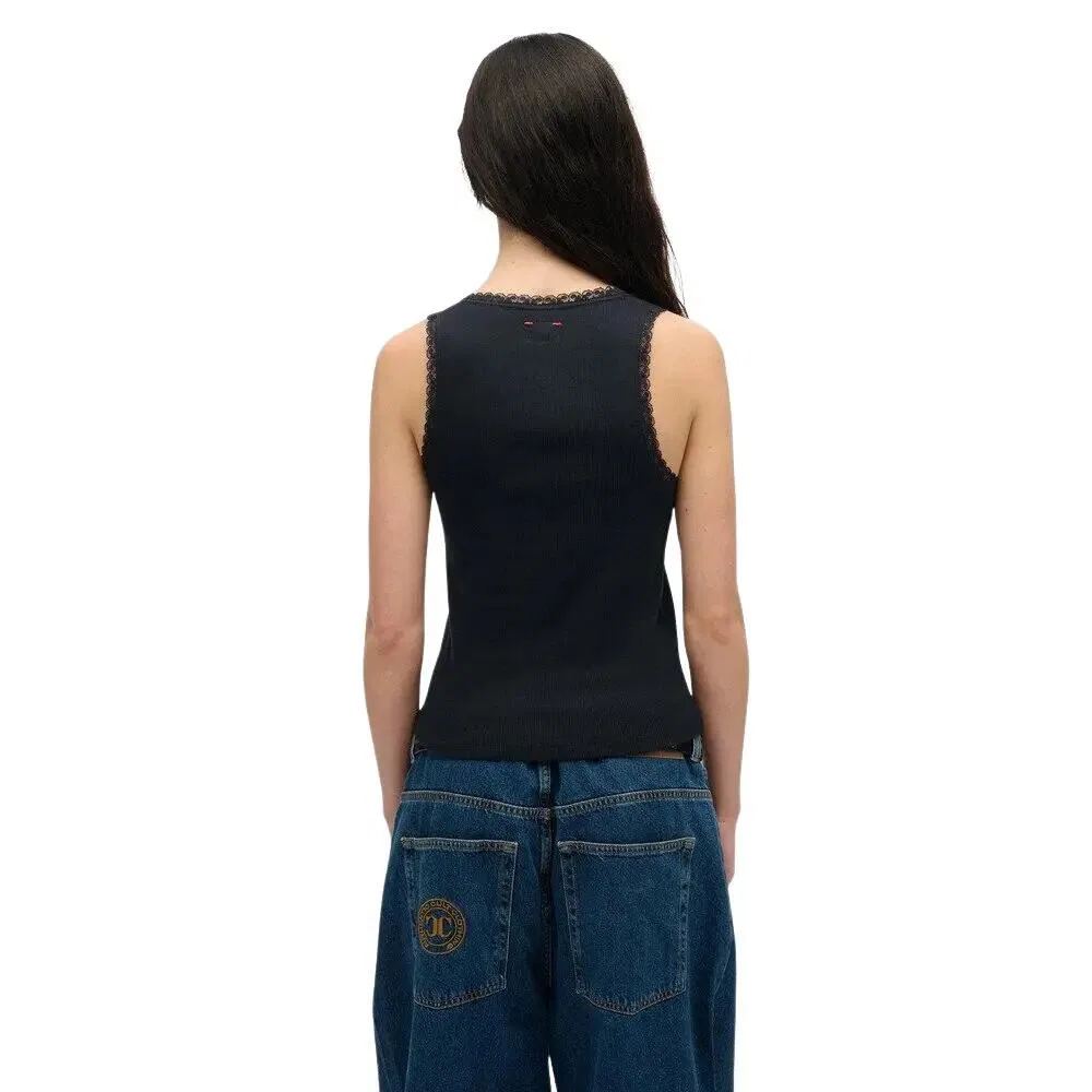 Женский топ с кружевным декольте Vintage Superdry, Blau — фото 2