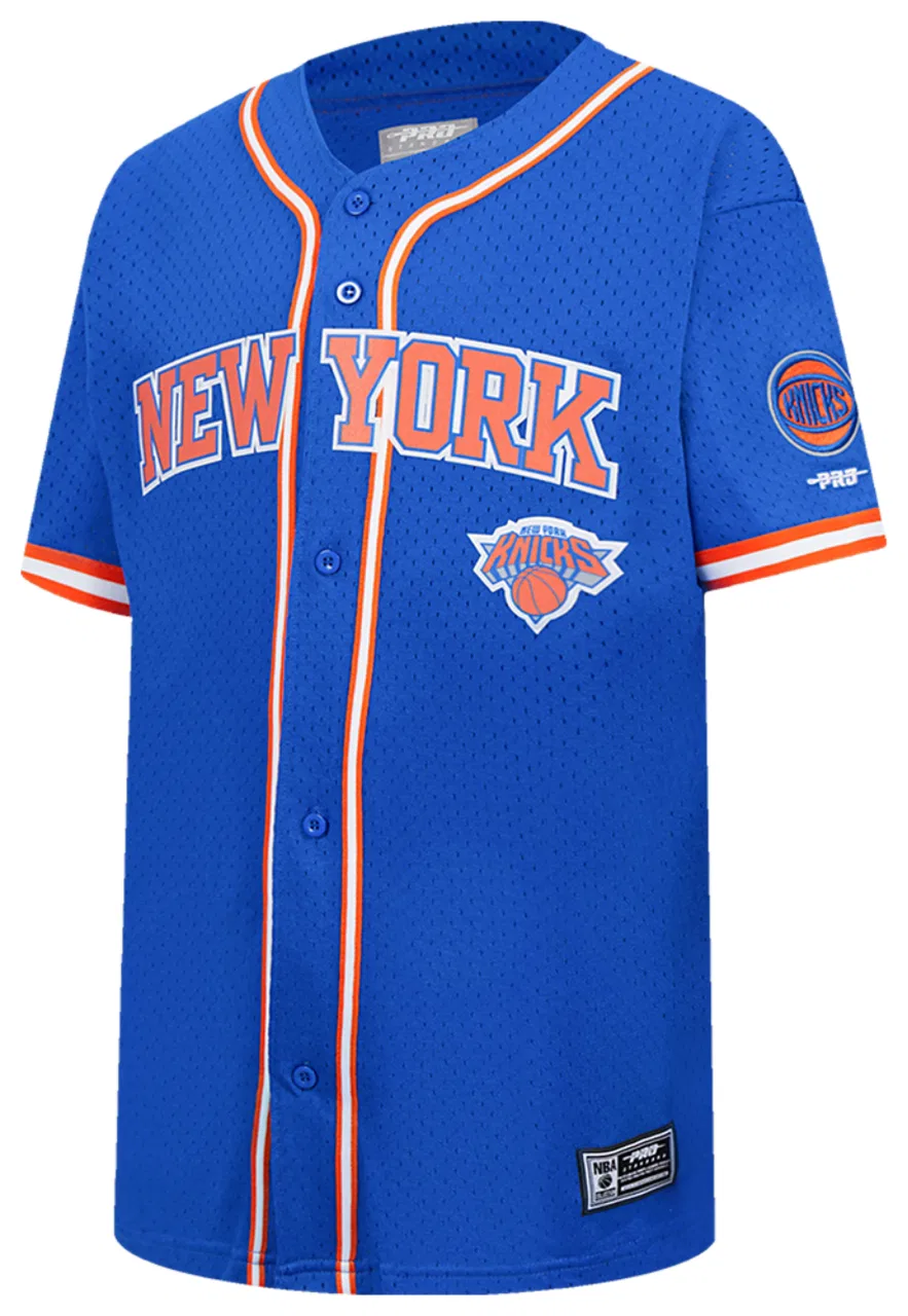 Детская рубашка с коротким рукавом из сетки New York Knicks Classic Mesh Pro Standard, Orange/Royal Blue — фото 3